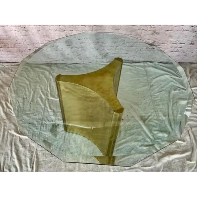 Mid-Century Modern Vintage Mastercraft Brass "Trilobi" Table For Sale - Image 3 of 8