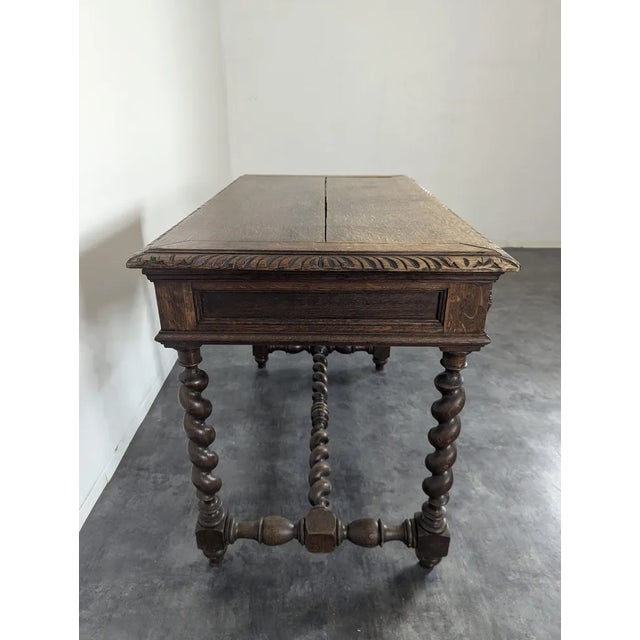 Louis XIII Style Oak Desk For Sale - Image 3 of 8