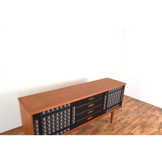 Mid-Century Modern Op-Art Hand-Painted Teak Sideboard by Gustav Bahus, 1960s For Sale - Image 12 of 14