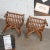 Tan Vintage Chinese Chippendale Rattan Rolling Accent Chairs by Henry Link for Wicker - A Pair For Sale - Image 8 of 13