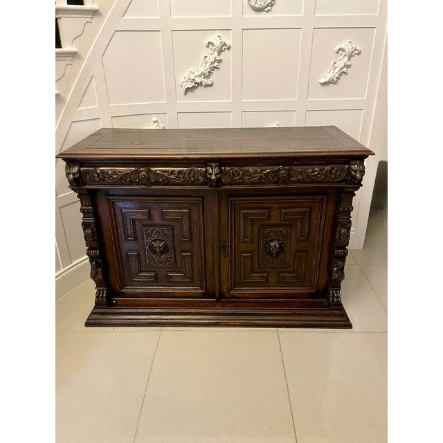 Antique Carved Oak Sideboard, 1880s For Sale - Image 16 of 16