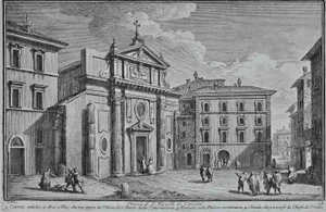 After Giuseppe Vasi, S.Niccolo in Carcere Church, Etching, 18th Century