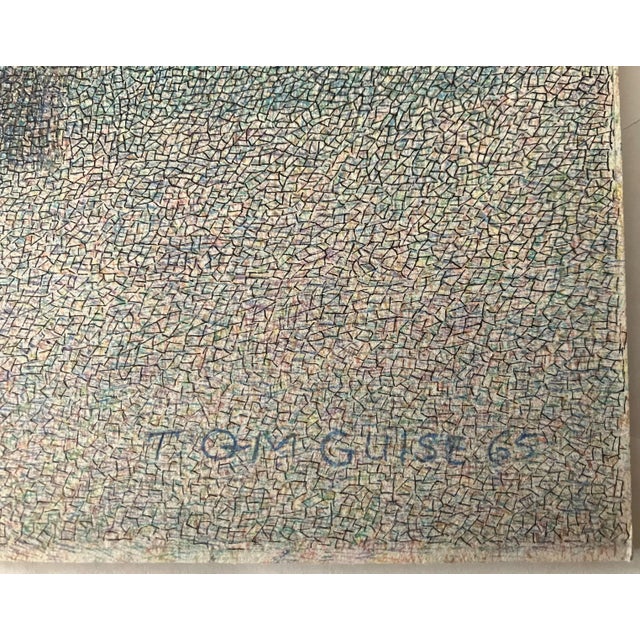 Modern 1965 "Witness" Thomas Guise Scottish Pointillist Style Watercolor Painting For Sale - Image 3 of 7