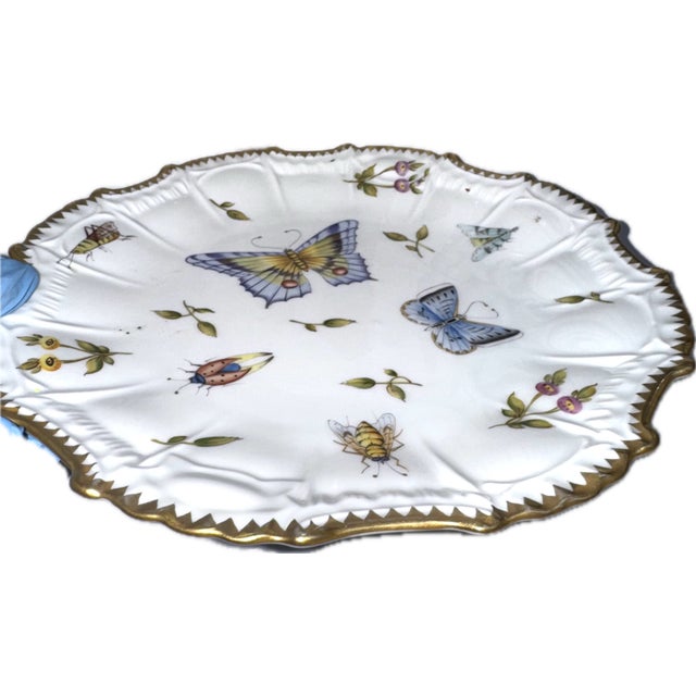 Art Deco Anna Weatherley Butterfly Spring in Budapest Hand Painted Porcelain China With 24 K Gold Scallop Accents For Sale - Image 3 of 7