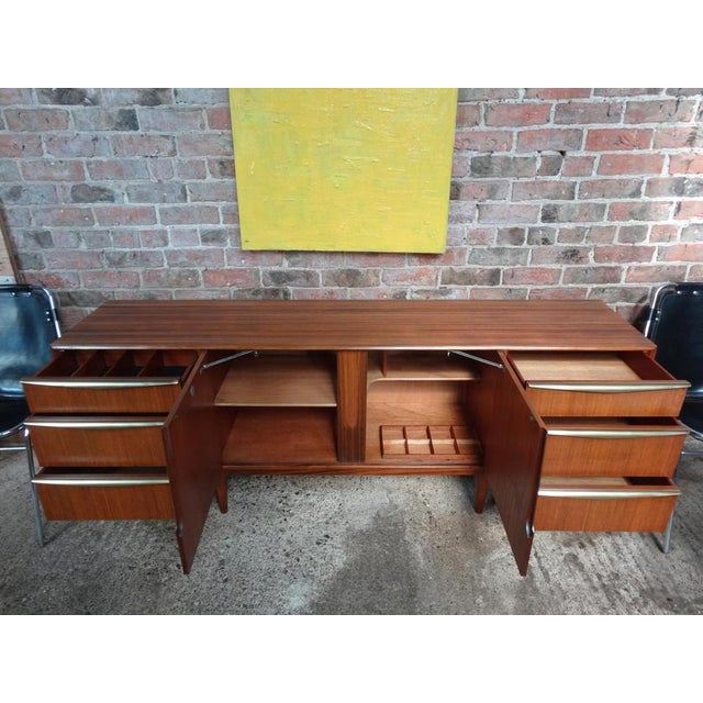 Vintage Teak & Brass Sideboard attributed to Tom Robertson for McIntosh, 1960s For Sale - Image 17 of 18