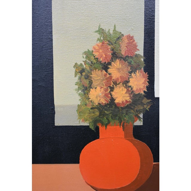 Marcello Boboli, Orange Vase, 1976, Oil on Canvas, Framed For Sale - Image 4 of 7