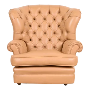 Vintage Tufted Leather Chesterfield Wingback Lounge Chair