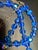 Mid-Century Modern MCM Jewelry in Swarovski Styled Leaded Crystal Cornflower Blue Necklace With Aurora Borealis Peacock Iridescence Sterling Silver Clasp For Sale - Image 3 of 9