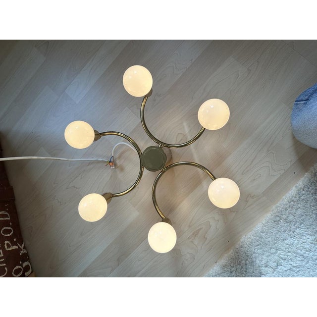 Gold German Gold Metal Ceiling Lamp, 1980s For Sale - Image 8 of 18