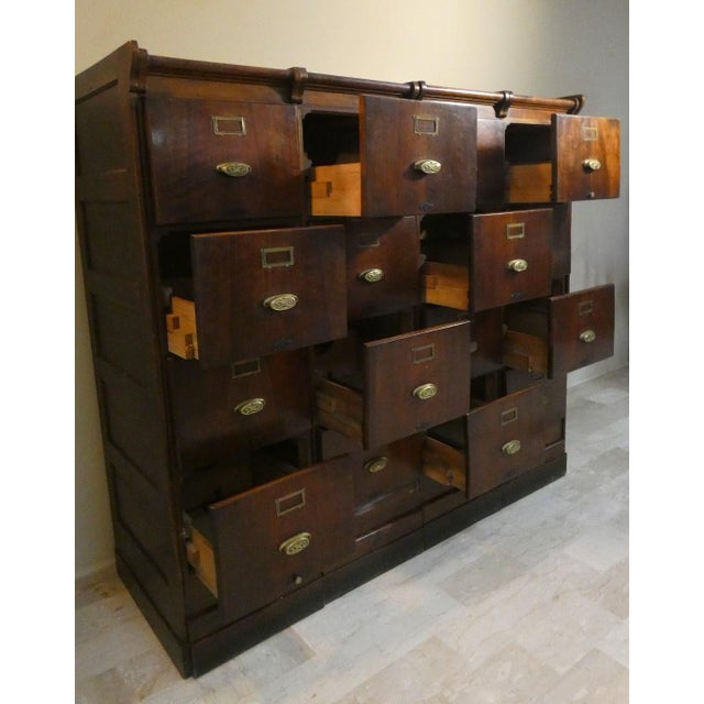 Walnut Filing Cabinet, Italy, 1900s For Sale - Image 12 of 18