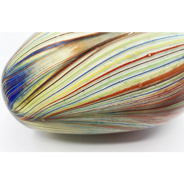 Murano Multicolor Striped Cased Glass Vase, 1960s For Sale - Image 16 of 18