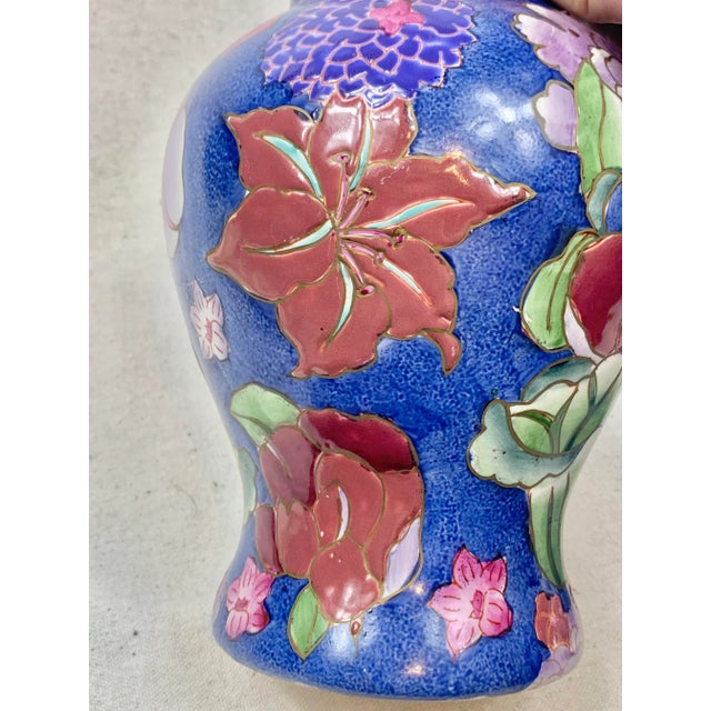 Vintage Blue Floral Ginger Jar For Sale - Image 11 of 13