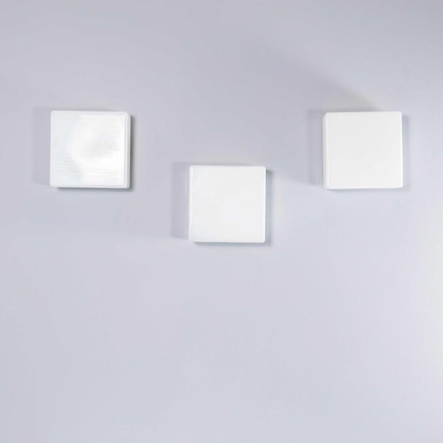 Czech Opaline Square Dish Wall Lamp, 1950s For Sale - Image 6 of 11