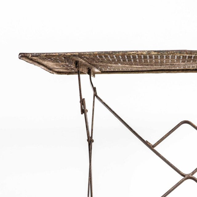French Table with Perforated Top in the style of Mathieu Matégot, 1960s For Sale - Image 6 of 8