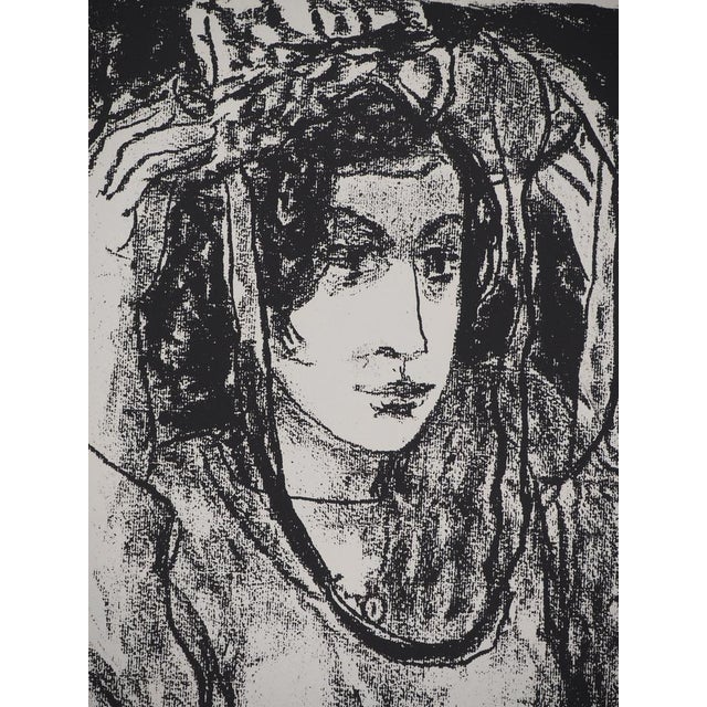 Leopoldo Presas, Young Woman in a Straw Hat, Lithograph For Sale - Image 4 of 7