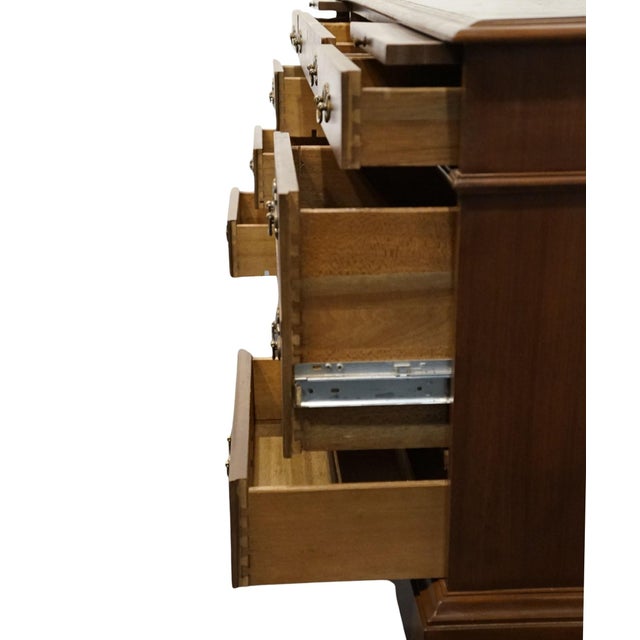 Late 20th Century Rway Furniture of Sheboygan, Wi Solid Mahogany Traditional Style 73" Executive Office Desk For Sale In Kansas City - Image 6 of 12