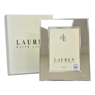Late 20th Century Lauren Ralph Lauren Silver Plated Normandy Modern 5x7 Photo Picture Frame For Sale