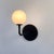 Pair of Small Bent Arm Sconces by Research.Lighting, Black, Glass, Mid Century Modern For Sale - Image 4 of 11