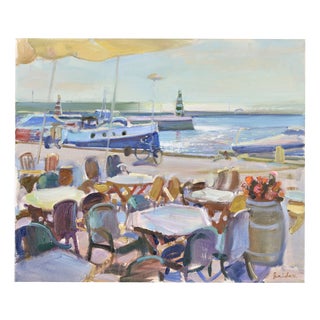 Valery Bayda, Cafe, Nida, 2013, Oil Painting on Canvas For Sale