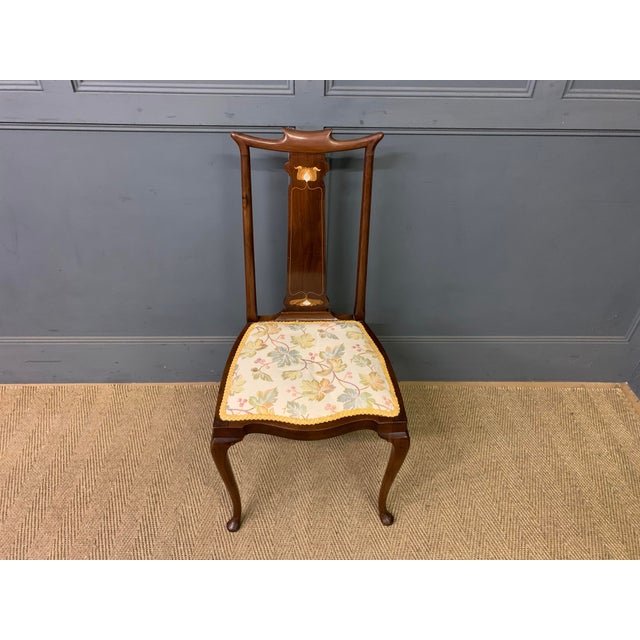 Art Nouveau Inlaid Mahogany Chair, 1905 For Sale - Image 11 of 12