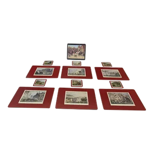 Vintage Pimpernel Placemats, Coasters & Trivet Set- 13 Pieces