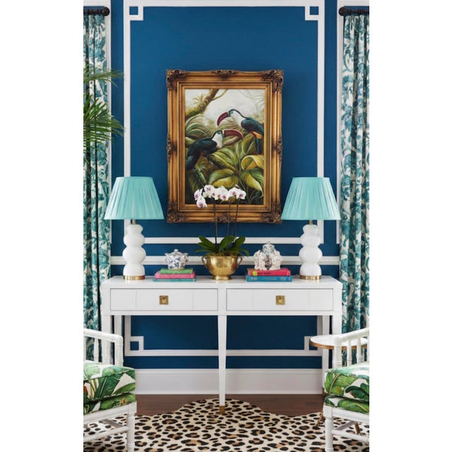 A masterpiece of maximalism, this striking vintage print is the ultimate expression of Palm Beach Regency glamour. Curated...