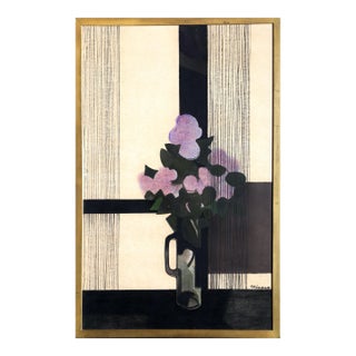 Fleurs Mauve, Andre Minaux, Painting For Sale