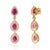 Metal 2.05ct Pear Cut Mozambique Ruby Diamond Triple Drop Earrings in 14k Gold- 2 Pieces For Sale - Image 7 of 13