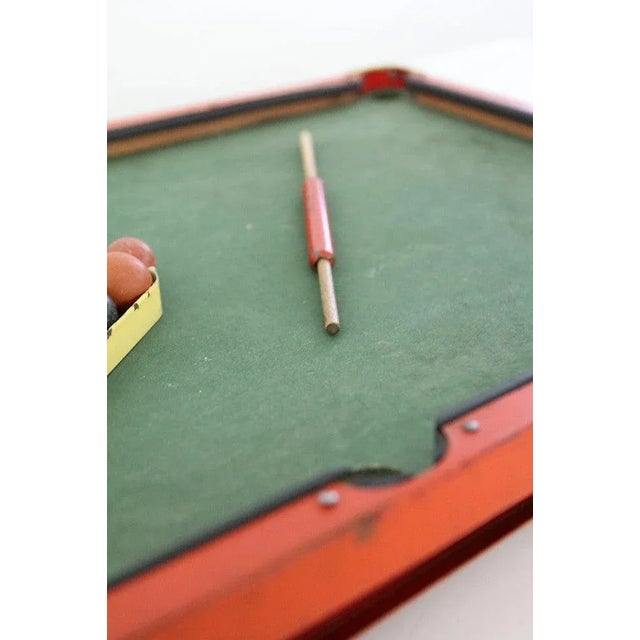 Wood Antique Toy Tabletop Billards Set For Sale - Image 7 of 9