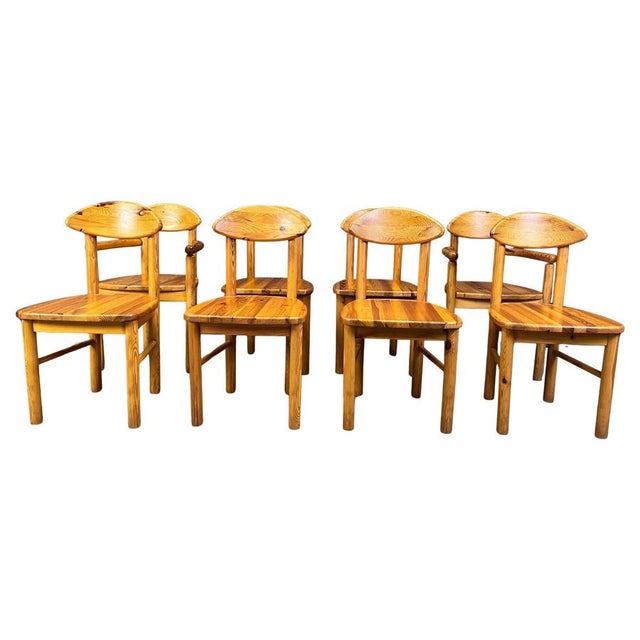 Vintage Pine Wood Dining Chairs, 1980s, Set of 8 For Sale - Image 11 of 11