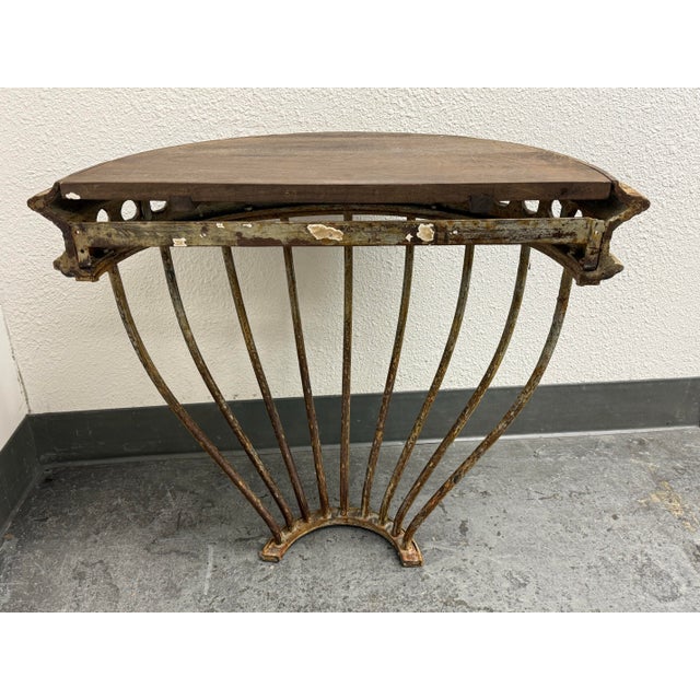 Restoration Hardware Hayrack Cast Iron Demilune Console Table For Sale - Image 12 of 12