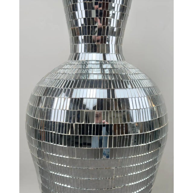 White Monumental Art Deco Style Micro Mosaic Mirrored Over Clay Urns, a Pair For Sale - Image 8 of 12