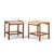 Mid-Century Modern Dux Style Mid Century Travertine and Oak Side End Tables - Pair For Sale - Image 3 of 11