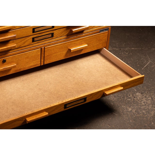 Pair of Mid-Century Mayline Oak Architectural Flat File Cabinets For Sale - Image 11 of 11