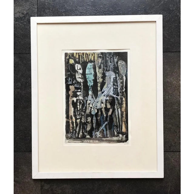 Work on paper White wooden frame with glass pane 53 x 43,5 x 1 cm This piece is attributed to the mentioned...