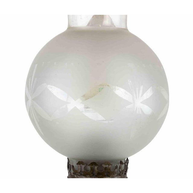 Vintage Italian Metal and Glass Table Lamp, Early 20th Century For Sale - Image 5 of 8