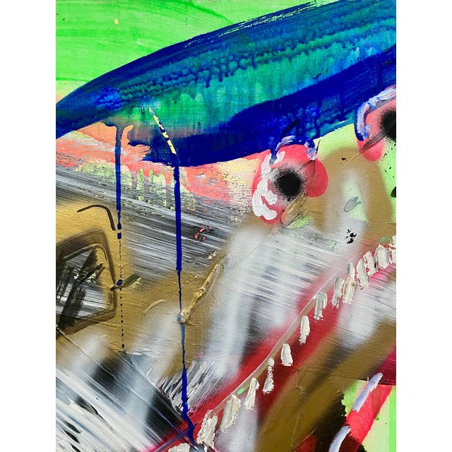 Contemporary Kadar Brock, Mixed Media Oil Painting and Spray Paint Abstract Painting Selbstportrait, 2007 For Sale - Image 3 of 7