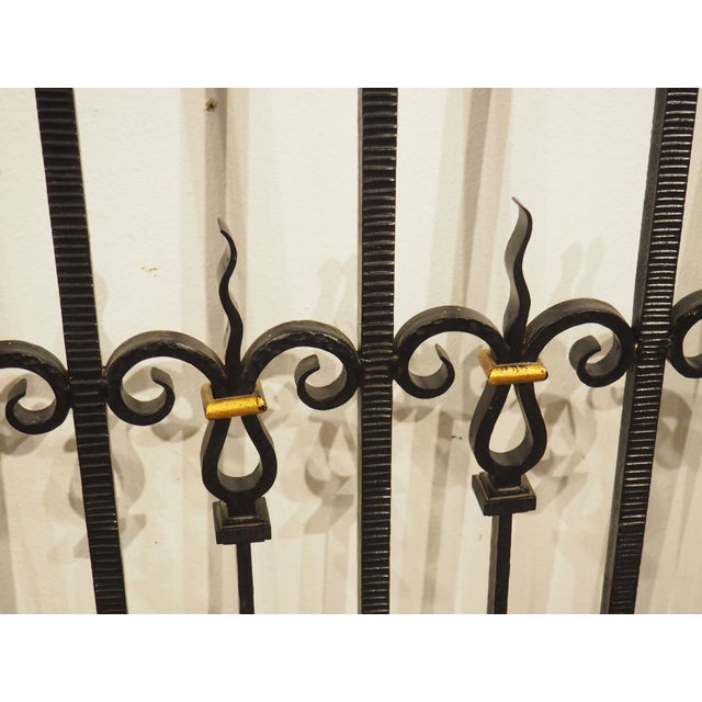 Antique French Wrought Iron Entryway Surround With Gilded Lyre Decor, C. 1920s For Sale - Image 9 of 18