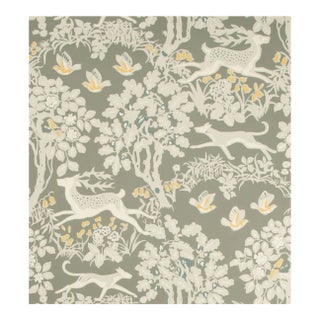 Bolt of Lee Jofa Mille Fleur Silver Upholstery Fabric For Sale