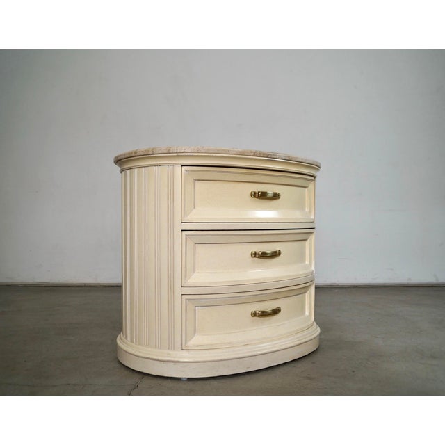 Vintage Hollywood Regency large night stand for sale. It was manufactured by Century Furniture, and was made here in the...