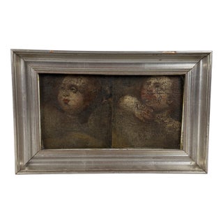 Faces of Angels and Putti, 1800s, Oil on Canvas, Framed For Sale