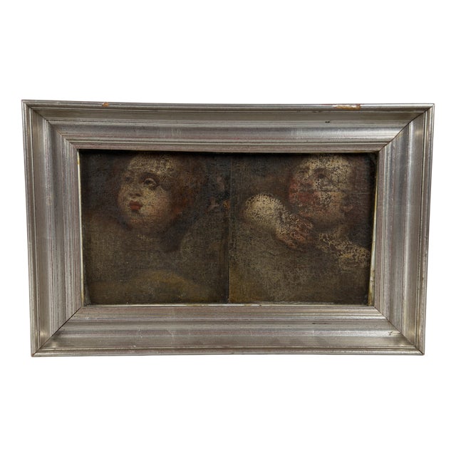 Faces of Angels and Putti, 1800s, Oil on Canvas, Framed For Sale
