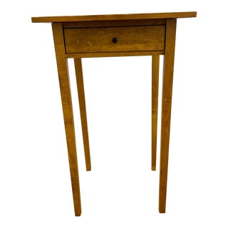 1970s Cohasset Colonial Wooden Side Table With Drawer With Tapered Legs For Sale