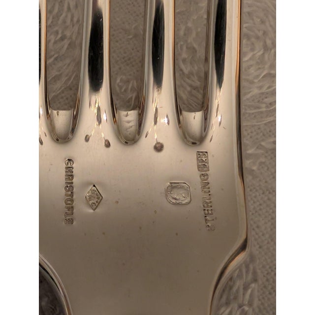 Christofle Late 20th Century Christofle "Chinon" Sterling Silver 4-Piece Place Settings, 6 Sets 24 Pieces For Sale - Image 4 of 18