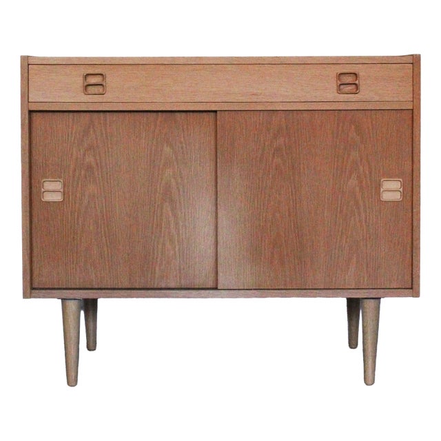 Vintage Danish Sideboard in Oak with Sliding Doors and Drawer, 1960s For Sale