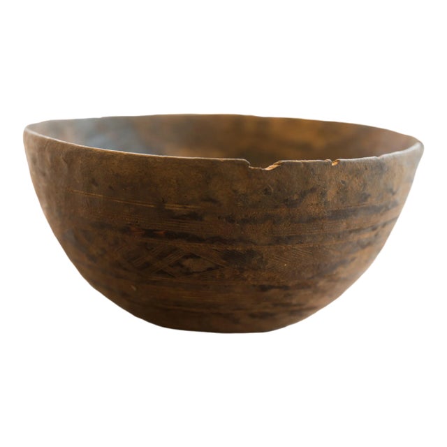 Vintage African Wooden Bowl For Sale
