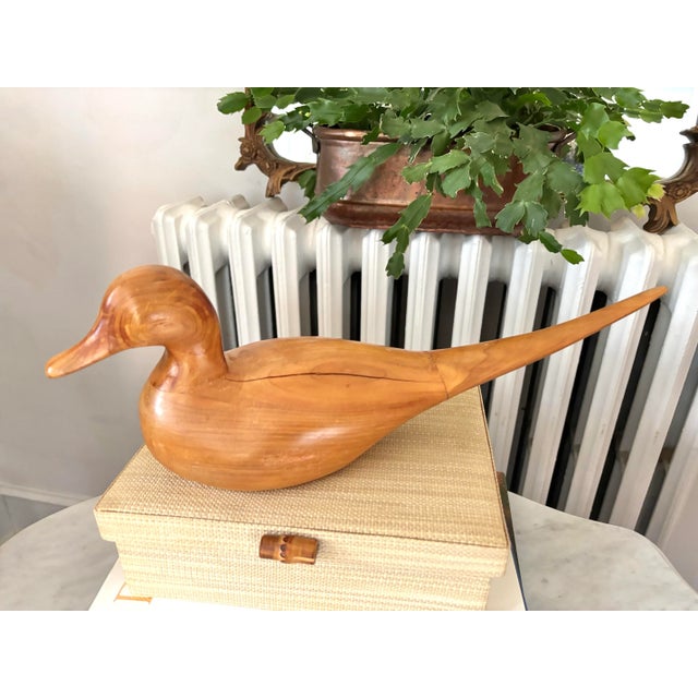 American 1971 Vintage Wooden Long-Tail Duck Decoy For Sale - Image 3 of 9
