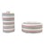 1970s Italian Grey and Pink Striped Ceramic Canister Containers For Sale
