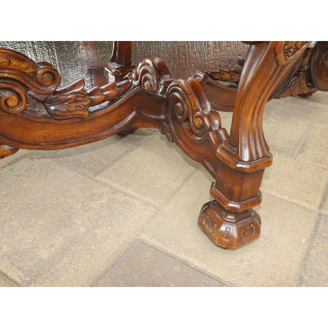 Bench for Theodore Alexander, William's Window Seat, Ornate Base W Leather Cover For Sale - Image 10 of 15