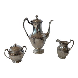 Mid 20th Century American Classical Silver Plate Tea Set - Set of 3 For Sale